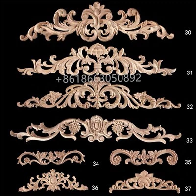 גילוף עץ Onlays ורד אפליקציות